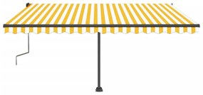 Toldo retrátil manual independente 450x350 cm amarelo e branco