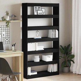 vidaXL Estante Preta Madeira de engenharia 100 x 30 x 198 cm Estante