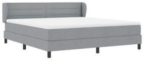 Cama Box Spring com Colchão Cinzento Claro 180x200 cm em Tecido
