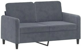 3 pcs conjunto de sofás veludo cinzento-escuro