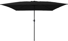 Parasol de Jardim Quadrado vidaXL 295x245 cm Preto