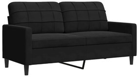 3 pcs conjunto de sofás com almofadões veludo preto