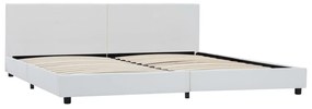 Estrutura de cama em couro artificial 180x200 cm branco