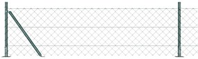 vidaXL Conjunto de Postes de Cerca Prateado 10 m x 0.4 m