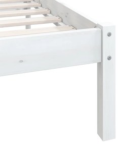 Estrutura de cama 140x190 cm pinho maciço branco