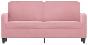 Sofá de 2 lugares veludo 140 cm rosa