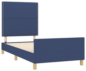 Estrutura de cama sem colchão 90x200 cm tecido azul
