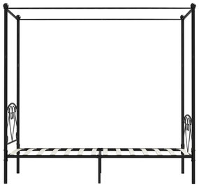 Estrutura de cama com dossel 120x200 cm metal preto