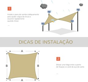 Vela de Sombra Retangular 3x4 m Toldo Vela de HDPE com Proteção UV Ane