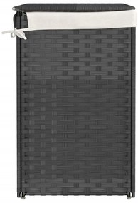 Cesto p/ roupa suja c/ 2 secções 53x35x57 cm vime PE cinzento