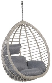 Cadeira suspensa em rattan cinzento com suporte TOLLO Beliani
