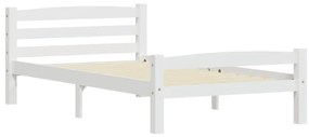 Estrutura de cama em pinho maciço 90x200 cm branco