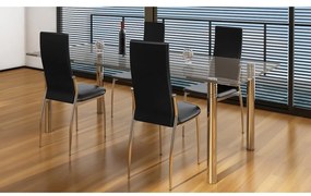 Cadeiras de jantar 4 pcs couro artificial preto