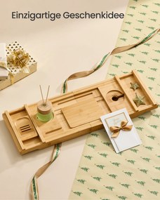 Prateleira de duche regulável em altura com 4 níveis 23 x 70 x 4,2 cm Bege natural