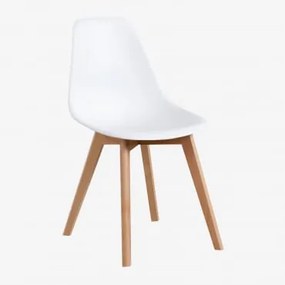 Cadeira De Jantar Em Polipropileno E Madeira De Faia Scand Nordic Branco - Sklum