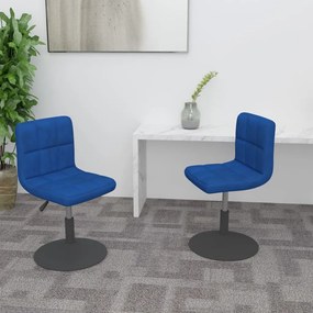 vidaXL Cadeiras de jantar giratórias 2 pcs veludo azul