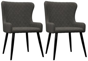 vidaXL Cadeiras de jantar 2 pcs veludo cinzento