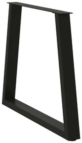 Pernas para mesa de jantar em V, 2 peças, pretas, 70x(72-73,3) cm, aço
