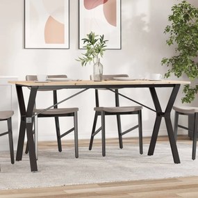 Mesa de jantar estrutura em Y 140x80x75cm pinho e aço