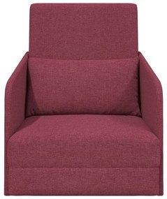 Sofá Cama de Chão 2-em-1 Vermelho Vinho 65x80x83 cm Tecido