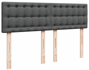 Cama com molas/colchão 140x190 cm tecido cinzento-escuro