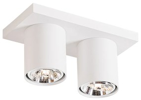 Candeeiro de teto moderno branco 2 luzes - Tubo Moderno