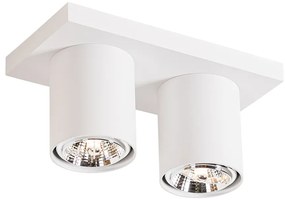 Candeeiro de teto moderno branco 2 luzes - Tubo