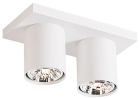Spot de teto moderno branco 2 luzes - Tubo Moderno