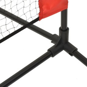 Rede de ténis 400x100x87 cm poliéster preto e vermelho
