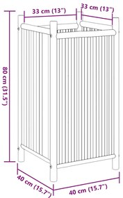 Vaso/floreira de jardim 40x40x80 cm bambu