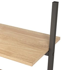 Unidade 4 prateleiras 64x34x150,5 cm castanho-claro e preto