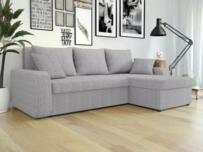 Sofá de canto Comfivo Melissa I, Cama com arrumação, 238x147x80cm, 106 kg, Pernas: Plástico