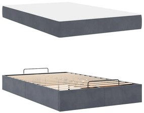 Estrutura da Cama Cinzento escuro 140 x 190 cm Veludo