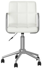 Cadeira de jantar giratória couro artificial branco