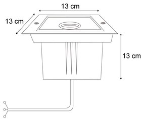 Foco de chão moderno bege-cinza GU10 50mm giratório e inclinável IP65 - Oneon Moderno
