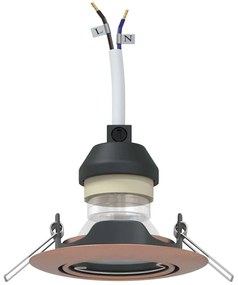 Spotlights Embutidos 6 pcs Redondo GU10 Cobre Ø90 mm Aço