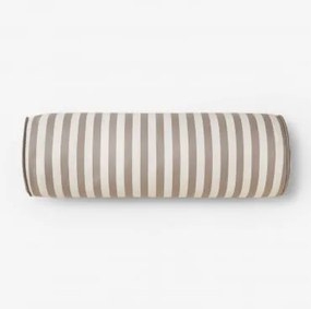 Cilindro Almofada 15x50 Cm Para Jardim Em Tecido Somalia Gardênia Branca - Marrom Mocha - Sklum
