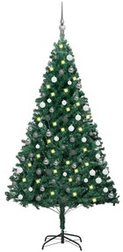 3077706 vidaXL Árvore Natal artificial pré-iluminada c/ bolas 120 cm PVC verde