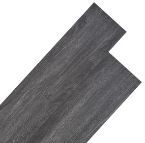 Tábuas de soalho não-autoadesivas PVC 4,46 m² 3 mm preto