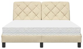 Cama com colchão 120x200 cm tecido cor creme
