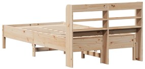 Cama sem colchão 75x190 cm madeira de pinho maciça