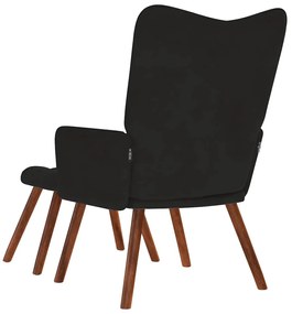 Cadeira de descanso com banco veludo preto