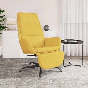 vidaXL Cadeira de descanso com apoio de pés veludo amarelo mostarda