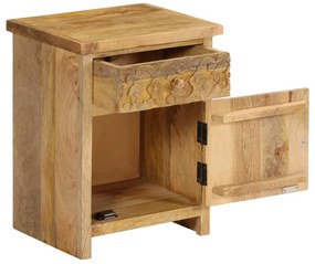 Mesa de cabeceira em madeira de mangueira maciça 40x30x50 cm