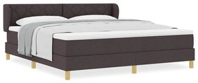 Cama Box Spring com Colchão - Castanho Escuro, 180x200 cm, Tecido