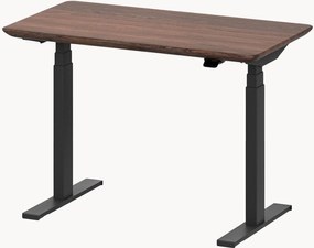 Secretária vertical com tampo em madeira de nogueira artesanal e ajuste elétrico de altura Pro Mini