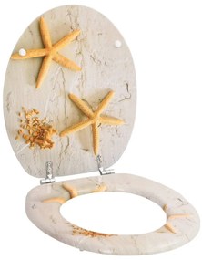 Assento de sanita com tampa MDF design estrela-do-mar