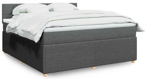 Cama com molas/colchão 180x200 cm tecido cinzento-escuro