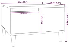 Mesa de centro 55x55x36,5 cm derivados madeira carvalho fumado