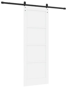 Porta Deslizante vidaXL com Conjunto de Ferragens Branca 78x211 cm Mad